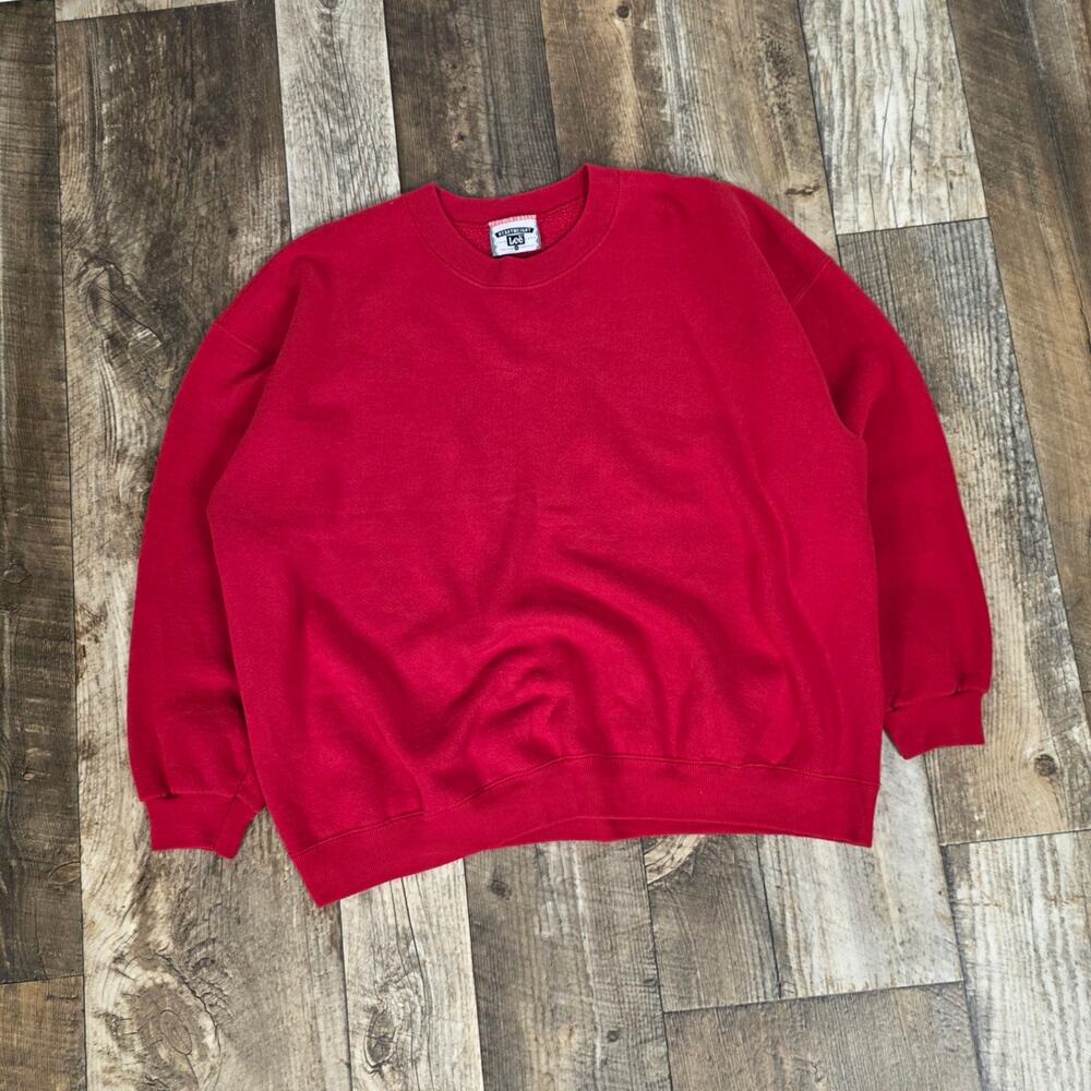 Vintage Lee Blank Sweatshirt Mens 2XL Red Heavyweight Crew Neck Made USA